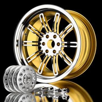 3d wheel. Illustrazione stock
