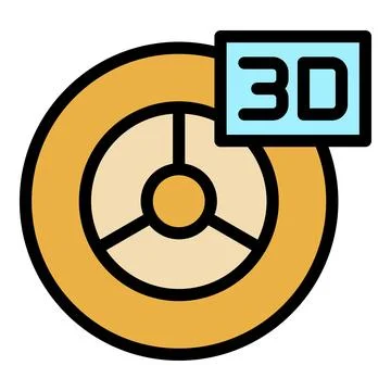 3d wheel printing icon vector flat Stock Illustration