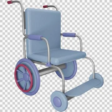 3D Wheelchair Stock Illustration