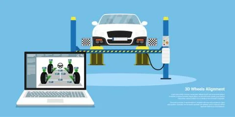 3D wheels alignment Stock Illustration