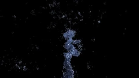 3d whirlpool clear blue water scattered around, water splash transparent, w.. Stock Footage 242580377