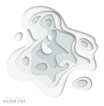 3D white abstract background with white paper cut shapes. Choose your color Stock Illustration