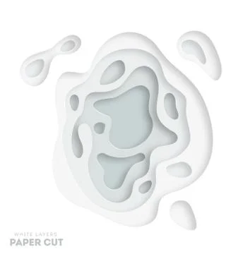 3D white abstract background with white paper cut shapes. Choose your color Stock Illustration