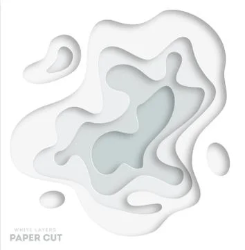 3D white abstract background with white paper cut shapes. Choose your color Stock Illustration