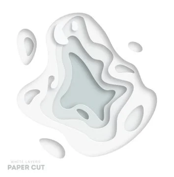 3D white abstract background with white paper cut shapes. Choose your color Stock Illustration