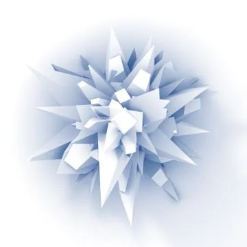 3D White Abstract Digital Flower Illustrazione stock