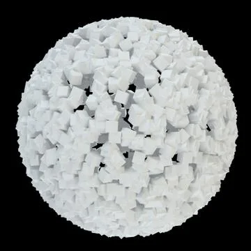 3D white abstract sphere of small cubes Illustrazione stock