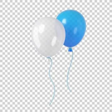 3d white and blue balloons Stock Illustration