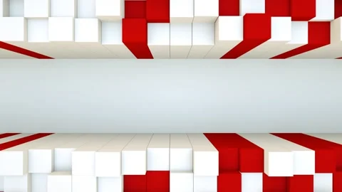 3D white and red cubes waving randomly along a white space Stock Footage 154622152