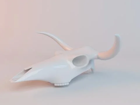 3d white animal skull Stock Illustration