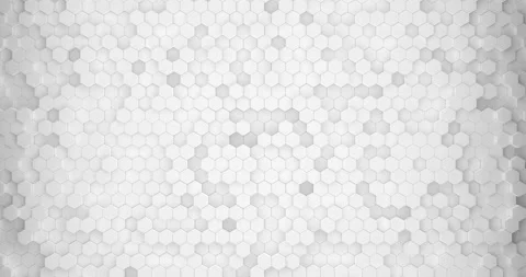 3d white animated background with honeycomb cells random moving, seamless loop Stock Footage 171033439