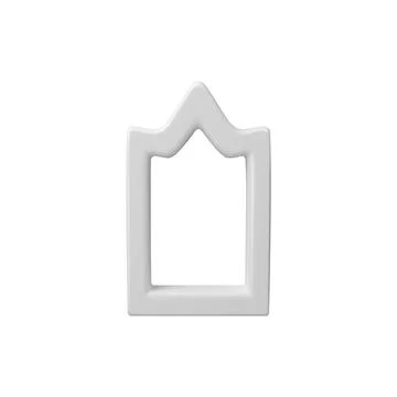 3D White Arch Frame Mockup with Islamic Design. イラスト素材