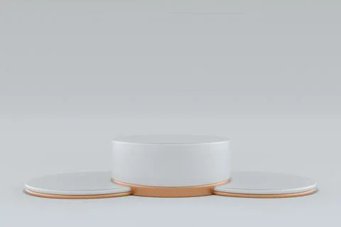 3D white background with geometric round podium, stand, pedestal. Stock Illustration