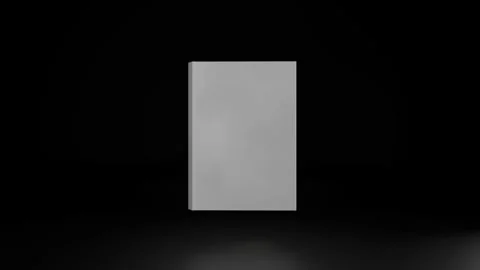 3D White blank closed hard cover book mockup standing isolated dark black backgr Video stock 317330604