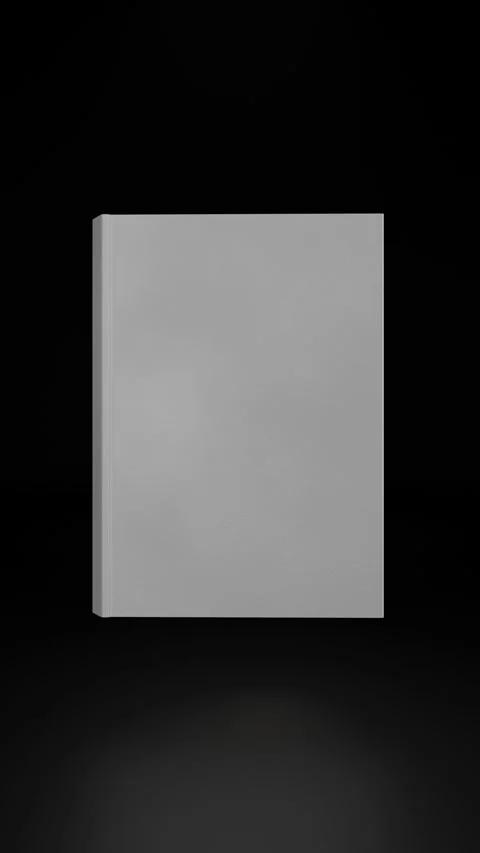 3D White blank closed hard cover book mockup standing isolated dark black  Stockbeeldmateriaal 317330614