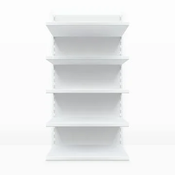 3D White Blank Empty Shelf. Front View Иллюстрация