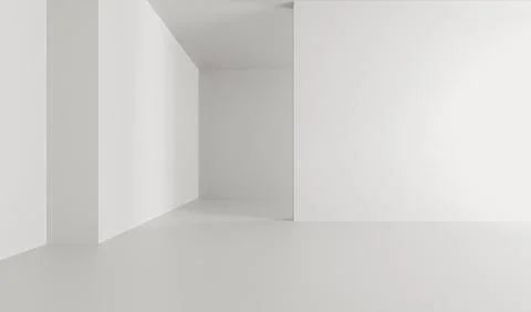3d  white blank interior mock up, white walls. Stock Illustration