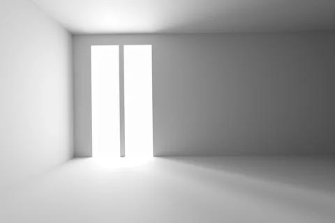 3d  white blank interior mock up, white walls. Stock-Illustration