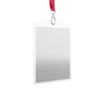 3d White blank plastic ID badge with lanyard Stock Illustration