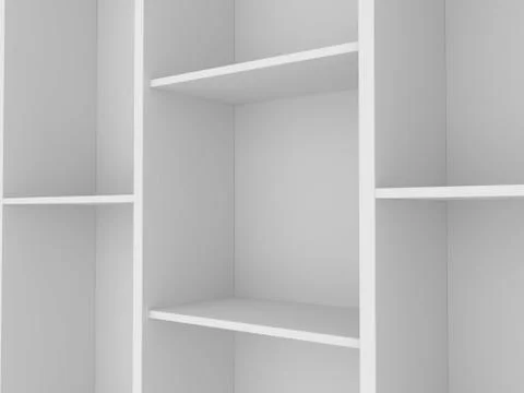 3d white blank shelf Illustrazione stock
