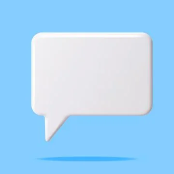 3D White Blank Speech Bubble Isolated Stock Illustration