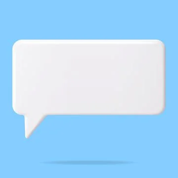 3D White Blank Speech Bubble Isolated Stock Illustration