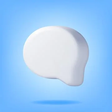 3D White Blank Speech Bubble Isolated Illustrazione stock