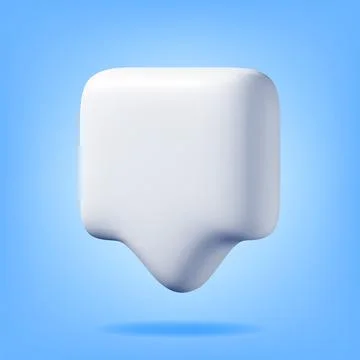 3D White Blank Speech Bubble Isolated Illustrazione stock