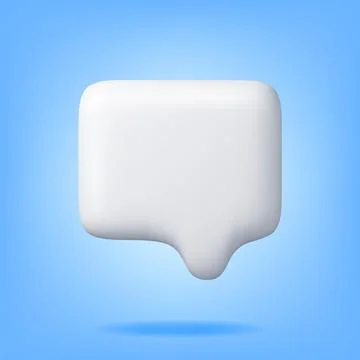 3D White Blank Speech Bubble Isolated Illustrazione stock