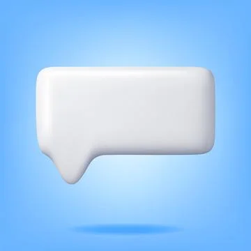 3D White Blank Speech Bubble Isolated Stock Illustration