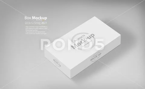 3D white box on ground mock-up series Modello PSD