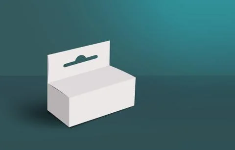 3D white box with hanger on ground mock-up series 库存插图