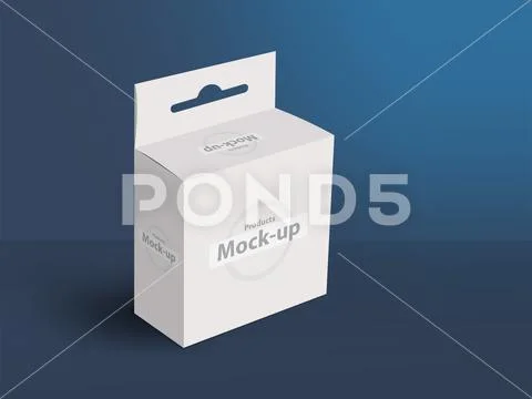 3D white box with hanger PSD Template