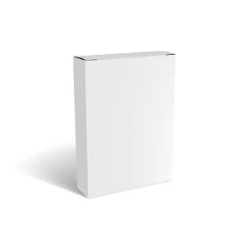 3D White Box Mock Up Packiging With Shadow Stock Illustration