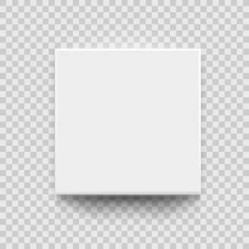3D White Box Top View With Shadow Ilustração Stock