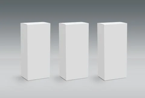 3D White Boxes on Ground Concept Series 스톡 일러스트