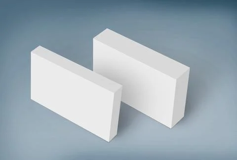 3D white boxes on ground mock-up series Иллюстрация