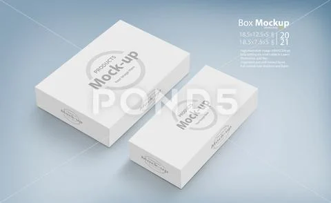 3D white boxes on ground mock-up series PSD Template