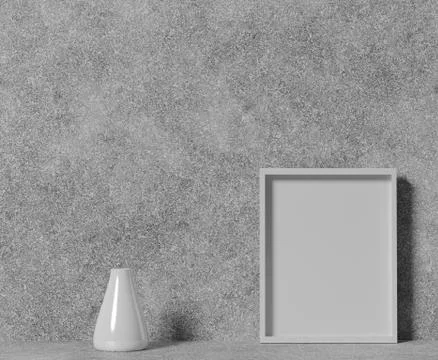 3d White brick wall with blank space for mock up design with concrete backgro Stock Illustration