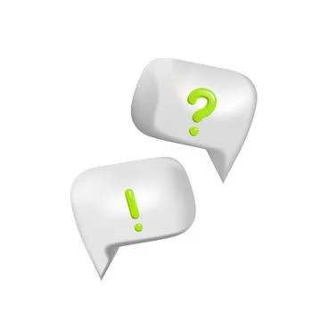 3d white bubble speeches with question and exclamation mark. Illustrazione stock