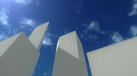 3D White Buidings Video stock 12235853