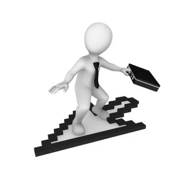 3d white businessman with mouse cursor isolated on white background Stock Illustration