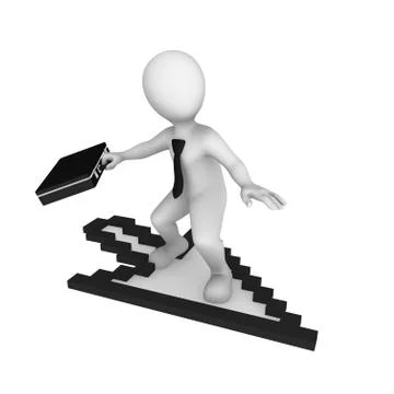 3d white businessman with mouse cursor isolated on white background Stock Illustration