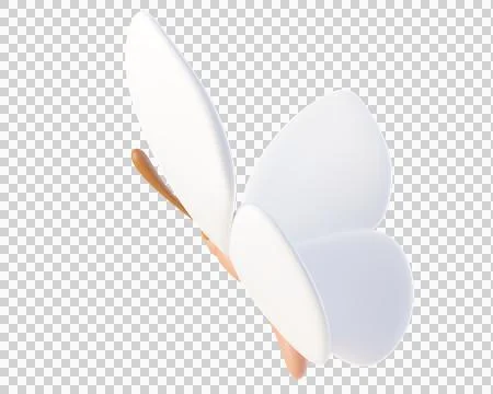 3D white butterfly flying Stock Illustration
