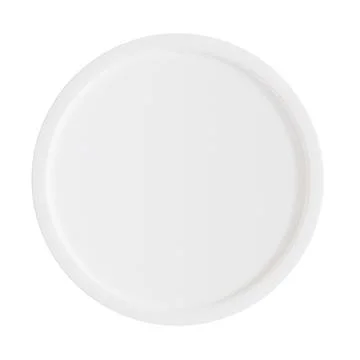 3D White Button Round Circle. Isolated on white background. 3D rendering. Stock Illustration