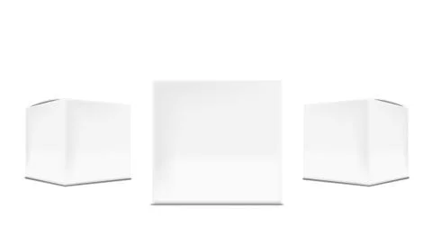 3D White Cardboard Packaging Box For Branding Stock Illustration