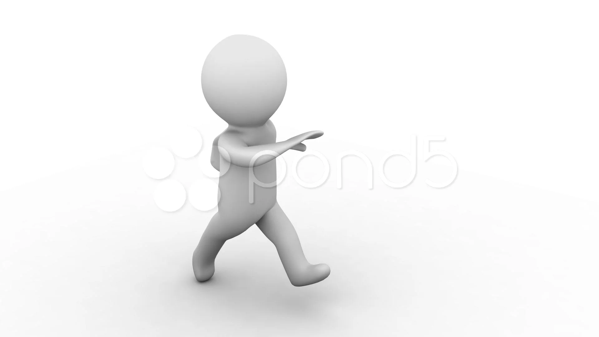 3d white cartoon human running loop | Stock Video | Pond5
