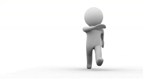 3d white cartoon human running  Video stock 773055