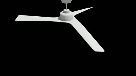 3D White Ceiling Fan Rotating Dark Background 動画素材 339642322