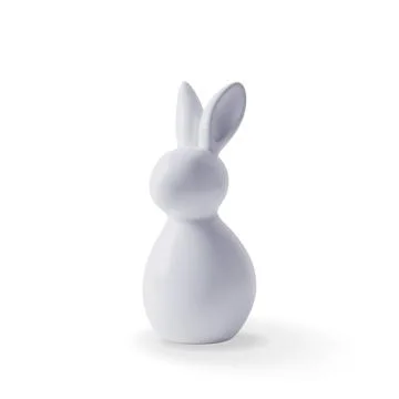 3D white ceramic easter bunny isolated Stock Illustration